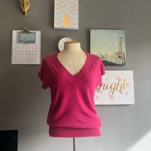 Knit blouse in fuchsia